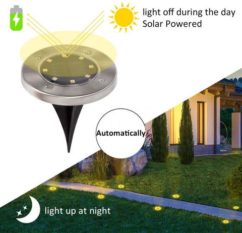 4Pcs LED Solar Powered In-Ground Lights