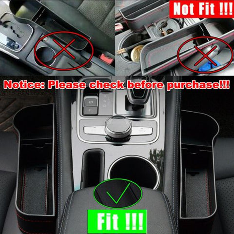 2Pcs Car Seat Gap Filler Organizer Storage Box Front Seat Console Side Pocket for Cellphones Keys Cards Wallets Sunglasses