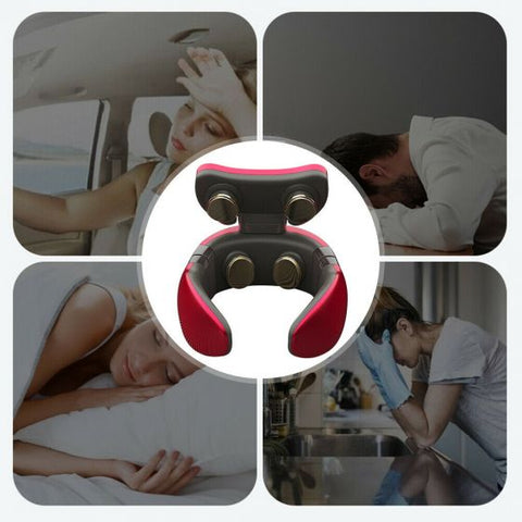 4D Magnetic Therapy Electric Neck Massager Cervical Stimulator USB Charging