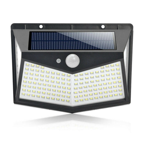 2 Units 212 LED Solar PIR Motion Sensor Light Garden Outdoor Security Wall Lights