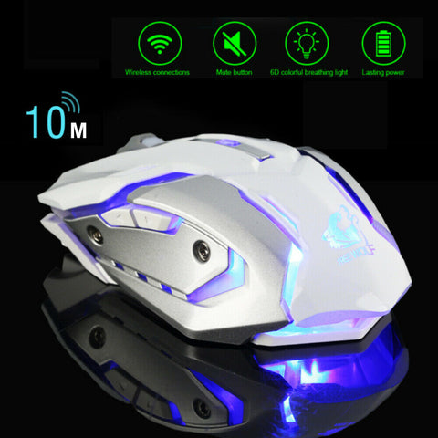 LED Wired Wireless Gaming Mouse USB Ergonomic Optical For PC Laptop Rechargeable