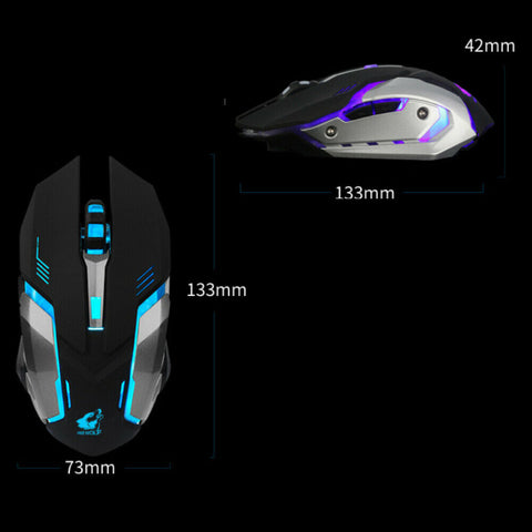 LED Wired Wireless Gaming Mouse USB Ergonomic Optical For PC Laptop Rechargeable