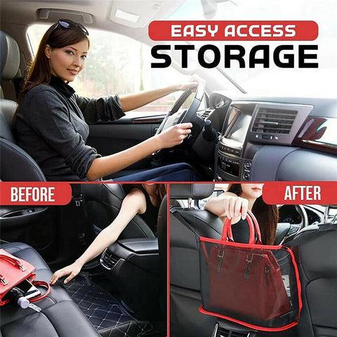 Advanced Car Net Pocket Handbag Holder Organizer Seat Side Storage Mesh Bag Tidy