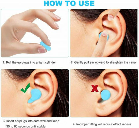 3 Pairs Soft Reusable Moldable Silicone Earplugs Noise Cancelling Earplugs Sound Blocking Ear Plugs for Swimming Sleeping Snoring Studying Snoring