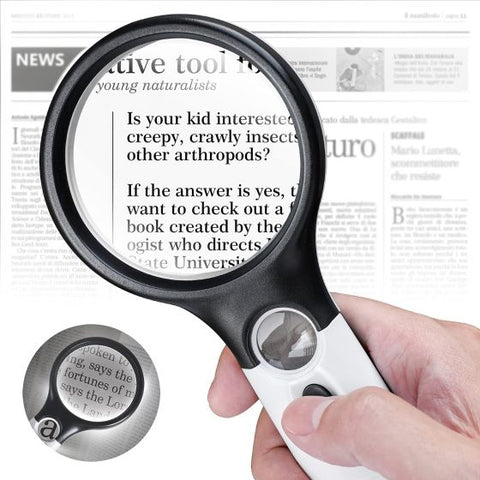 3 LED Light 45X Handheld Magnifier Reading Magnifying Glass Lens for Reading Small Prints, Coins, Map, Jewelry, Hobbies & Crafts