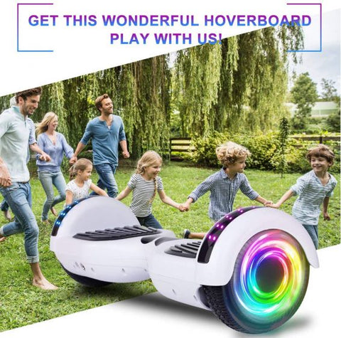 Hoverboard with Bluetooth Speaker, 6.5"Description: Self Balancing Scooter with LED Wheels and LED Lights Hover Board for Adults Kids