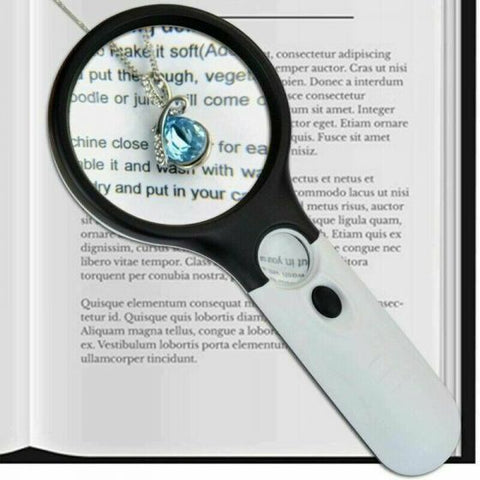 3 LED Light 45X Handheld Magnifier Reading Magnifying Glass Lens for Reading Small Prints, Coins, Map, Jewelry, Hobbies & Crafts