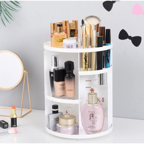 360 Degree Rotating dressing case Plastic Makeup Cosmetics Storage Box Skin Care Products Storage Rack