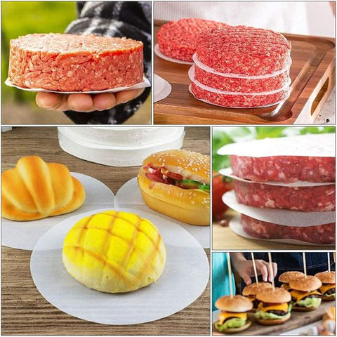 50pcs Round Hamburger Oil Blotting Paper BBQ Grill Paper Absorbing Sheet - 10CM