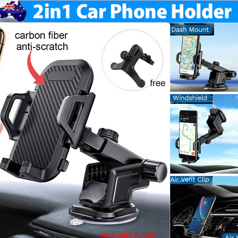 Universal 360° Windshield Mount Car Holder Cradle Long Neck For iPhone12 Samsung