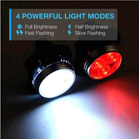 2pcs Waterproof Bicycle Bike Light Safety USB Rechargeable Front & Rear LED Lamp