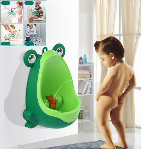 Kid Baby Potty Toilet Training Urinal Boys Pee Trainer Cute Frog Shaped Bathroom