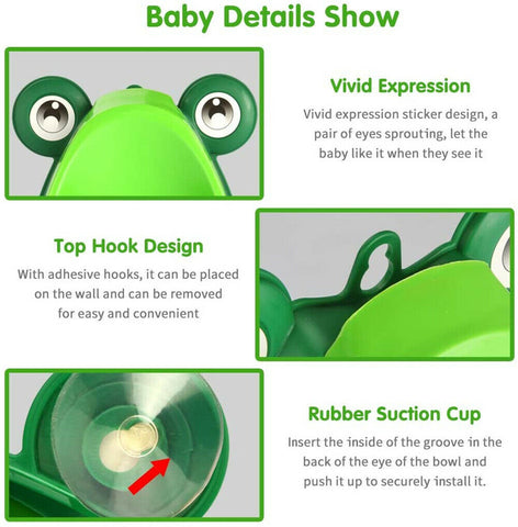 Kid Baby Potty Toilet Training Urinal Boys Pee Trainer Cute Frog Shaped Bathroom