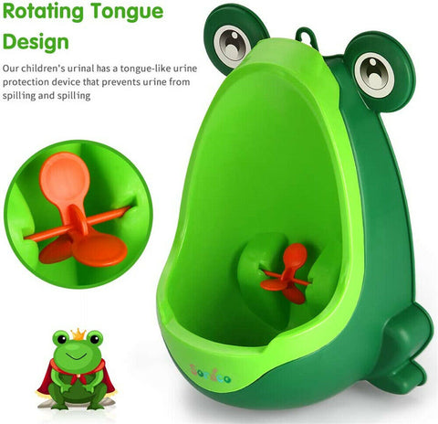 Kid Baby Potty Toilet Training Urinal Boys Pee Trainer Cute Frog Shaped Bathroom