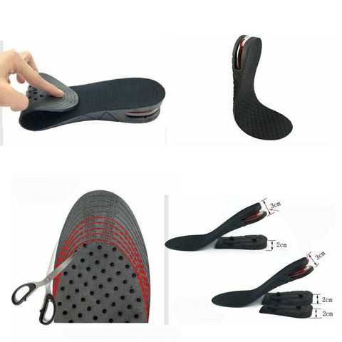 Air Cushion Height Increase Heel Gel Shoes Insoles Inserts Taller Lifts Pad OZ