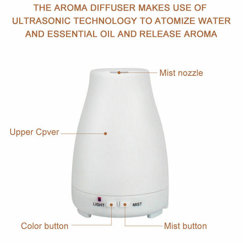 Essential Oil Humidifier Ultrasonic Air Diffuser Aroma Aromatherapy Air Purifier