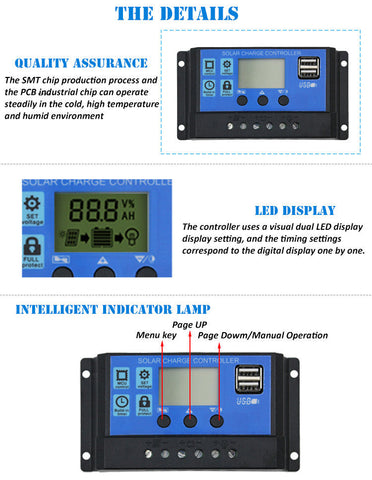 30A LCD Display PWN Solar Panel Regulator