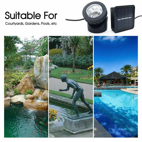 Outdoor Spotlight Solar Powered 6LED Garden Pool Waterproof Spot Light Lamp