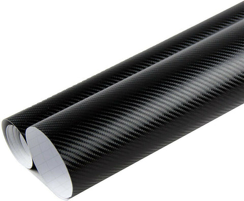 50cm x1.51M 4D Gloss Black Carbon Fibre Fiber Vinyl Car Wrap Air Release Film