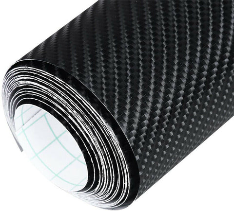 50cm x1.51M 4D Gloss Black Carbon Fibre Fiber Vinyl Car Wrap Air Release Film