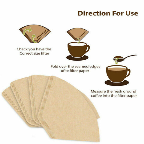 100/200Pcs V60 Coffee Filter Paper Original Unbleached