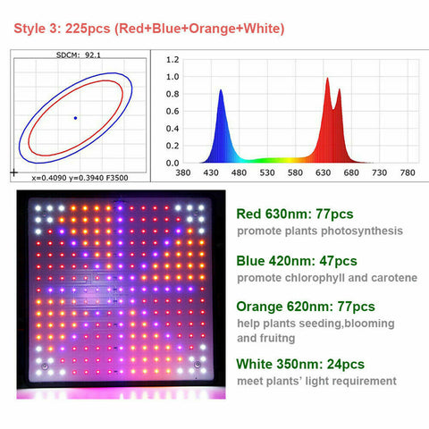 225LED 2000W Grow Light Hydroponic Kits Growing Plant Indoor Lamp