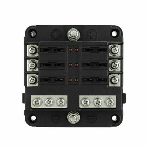 23PC 6 Way Blade Fuse Box Block Holder LED Indicator Light 12V/32V