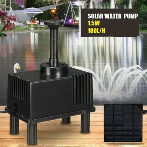 1.5W Solar Power Water Pump Fountain Submersible Pool Panel Home Garden Pond