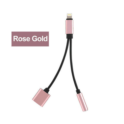 For iPhone Headphone Adaptor Dual 3.5mm Splitter For iPhone XS 8 7 Plus