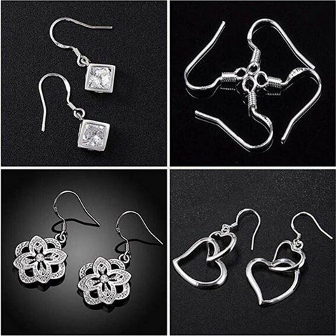 100/500pcs 925 Silver Earring Hooks French Hook Ear Wire DIY Earrings Jewelry