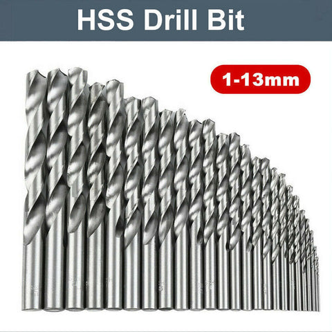 Traderight Drill Bits Set 25Pcs Metric Metal High Speed Steel Case 1-13mm Coated