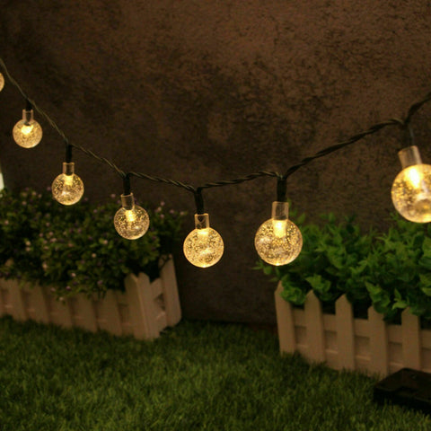 100/200LED Solar Globe String Lights Fairy Outdoor Festoon Party Garden Decor