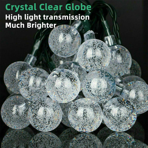 100/200LED Solar Globe String Lights Fairy Outdoor Festoon Party Garden Decor