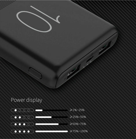 G80 10000mAh Candy Dual USB Slim 2.1A Charge Power Bank For Mobile Phone