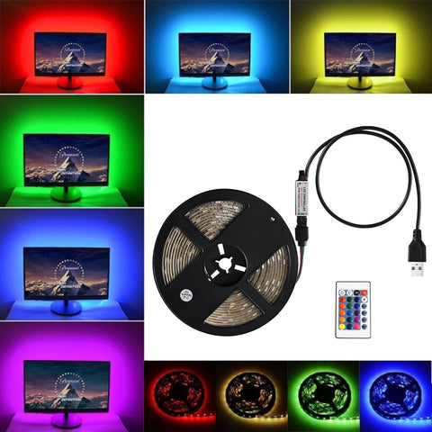 RGB 5050 USB LED Strip Light 5V TV Back Lamp Colour Changing