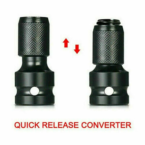 1/2inch Drive to 1/4inch Hex Drill Chuck Change Socket Adapter For Impact Wrench