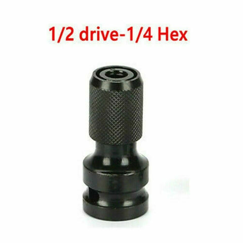 1/2inch Drive to 1/4inch Hex Drill Chuck Change Socket Adapter For Impact Wrench