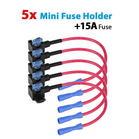 5PCS Add A Circuit Fuse Tap Car Mini Micro Blade Fuse Box Holder 12V Low Profile