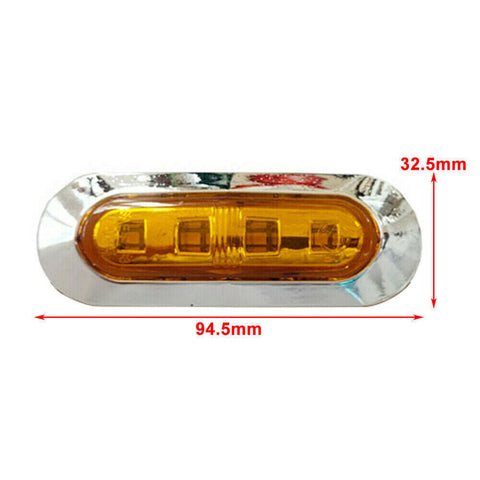 10PCS Amber SMD 4 LED Truck Side Marker Light Clearance Lamp Trailer 12/24v