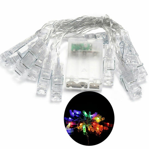 10 TO 40 LED Card Photo Clip String Fairy Lights Battery Christmas Party Wedding