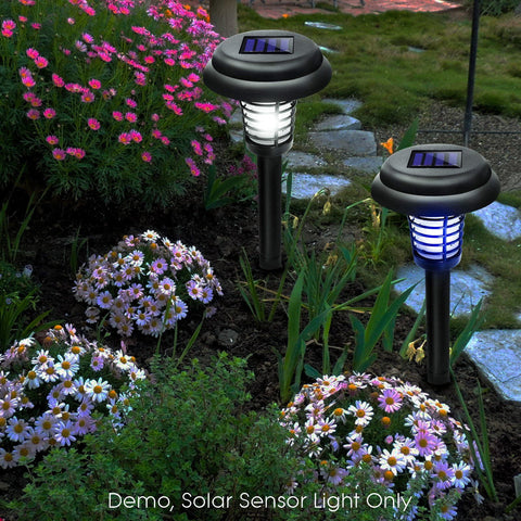 2x Solar UV Bug Zapper Mosquito Fly Insect Repeller Killer Garden Path LED Light