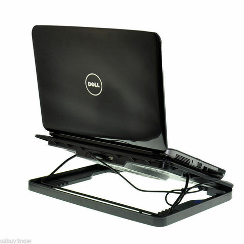 5 Fans LED USB Adjustable Height Stand Pad Cooler For Laptop Notebook 7"-17"