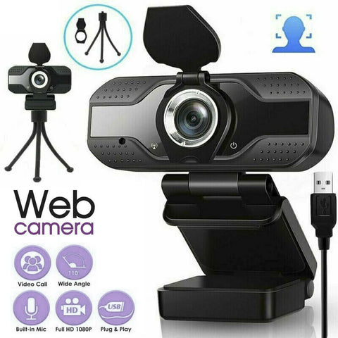 Webcam 1080P Full HD USB 2.0 For PC Desktop & Laptop Web Camera with Microphone