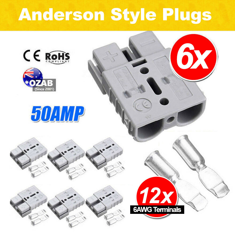 Anderson Style Plug Connectors Exterior DC Solar Caravan Power 12-24V 50AMP