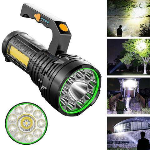 USB Rechargeable LED Searchlight Spotlight Hand Torch Work Light Lamp Flashlight