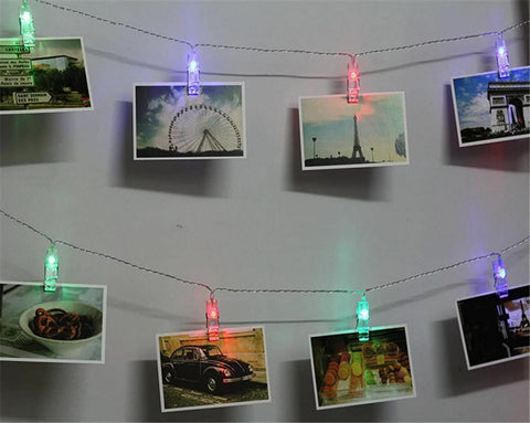 10 TO 40 LED Card Photo Clip String Fairy Lights Battery Christmas Party Wedding