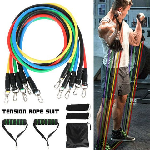 11Pcs Latex Resistance Bands