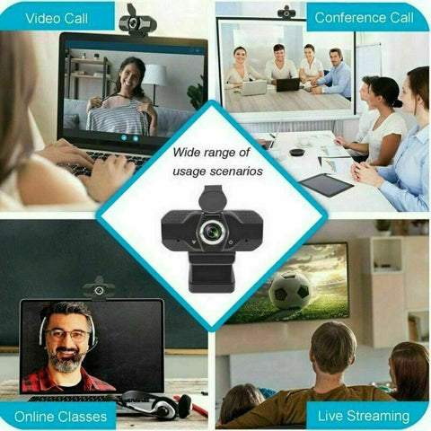 Webcam 1080P Full HD USB 2.0 For PC Desktop & Laptop Web Camera with Microphone