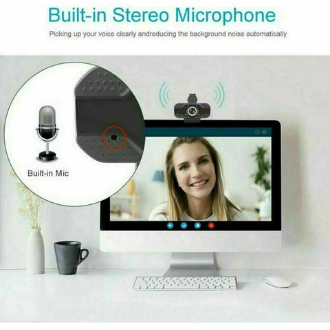 Webcam 1080P Full HD USB 2.0 For PC Desktop & Laptop Web Camera with Microphone