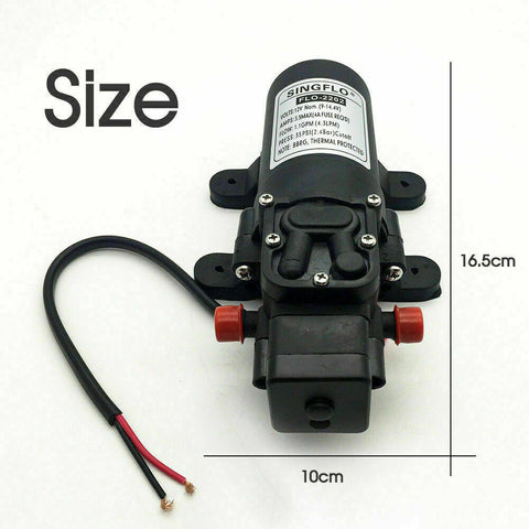 12V 4.3Lpm Self-Priming Water Pump High Pressure Caravan Camper Boat Marine